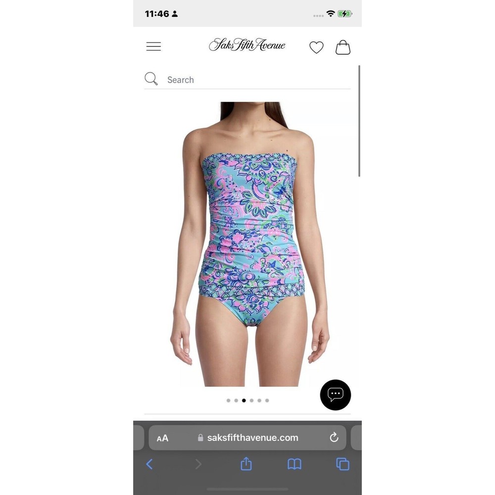 New LILLY PULITZER 0 JUSTINA TANKINI BLUE HORIZON JUNGLE SUNRISE - Picture 5 of 11